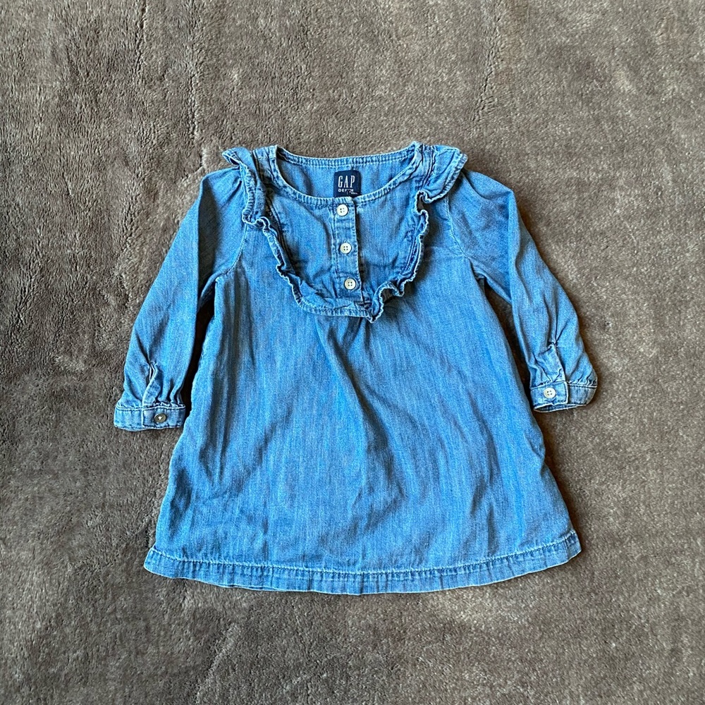 GAP Denim Ruffle Dress